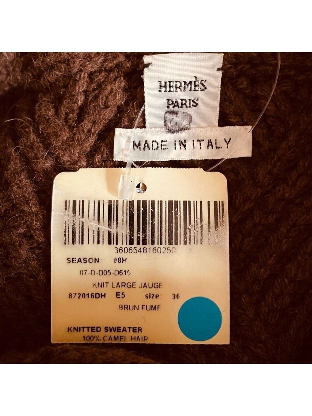 AUTHENTIC Hermes Elegant Tan Cowl Neck Sweater - Camel Hair - NWT - Picture 6 of 11